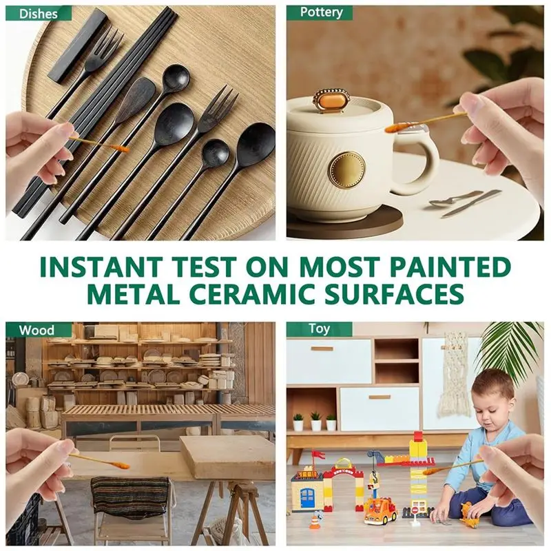 A19F-Lead Test Swabs, Instant Lead Test Kit For All Painted Surfaces,Ceramics, Dishes, Metal, Wood, Lead Testing Strips