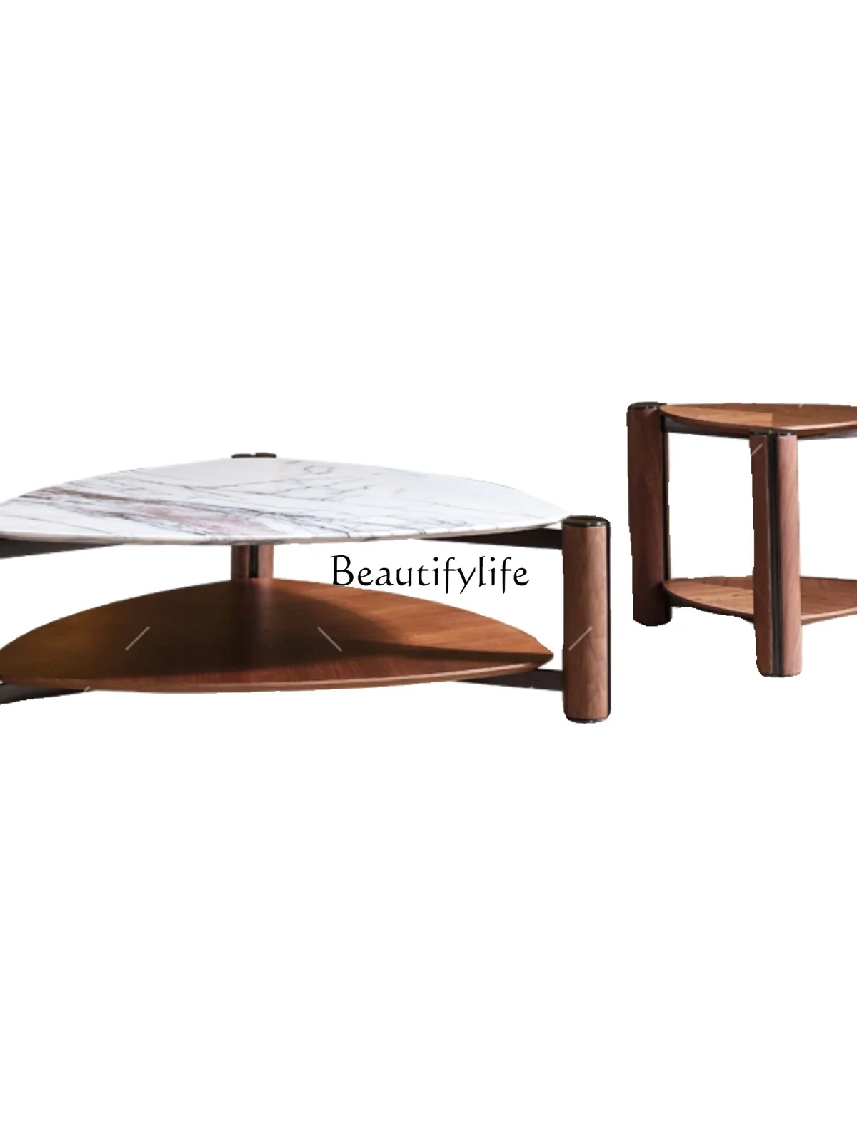 Italian minimalist designer triangular coffee table side table high and low combination