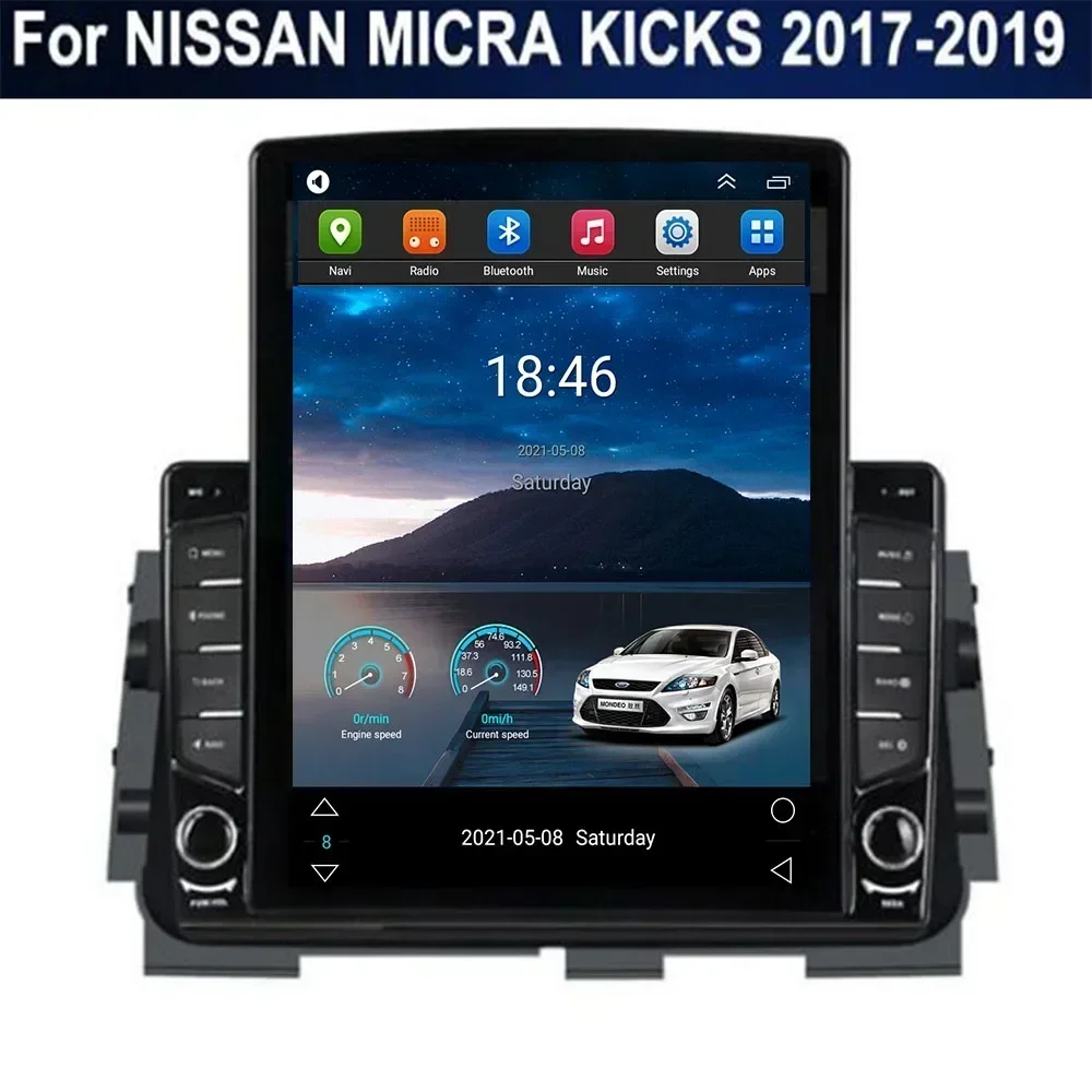 For Tesla Style 2 Din Android 13 Car Radio For NISSAN MICRA KICKS 2017 -35 Multimedia Video Player GPS Stereo Carplay RDS Camera