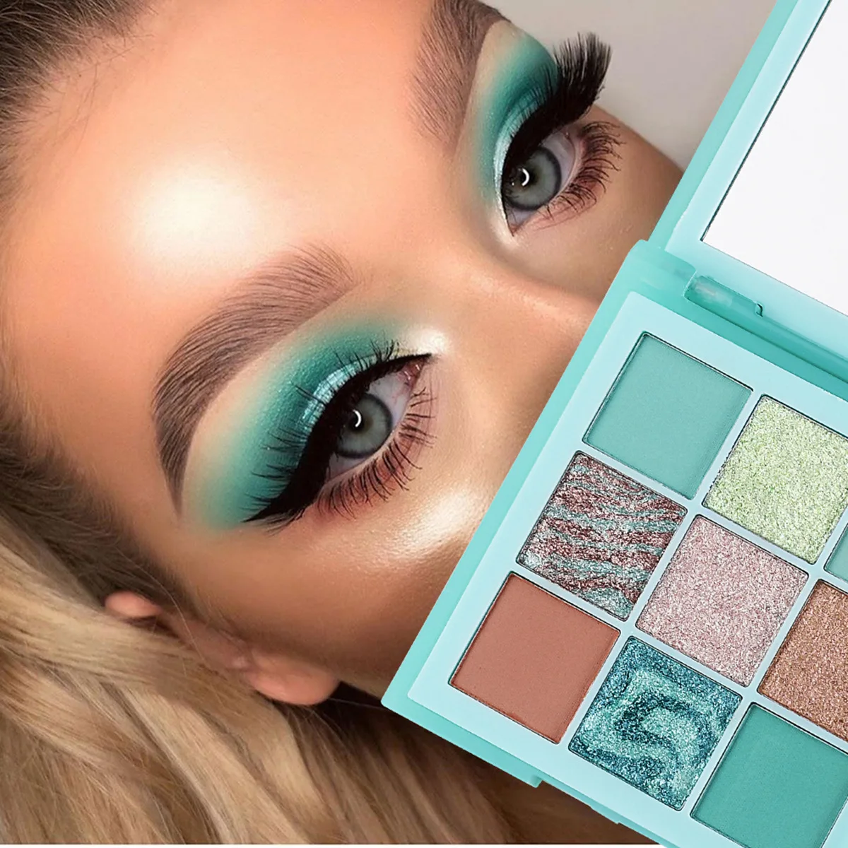 아이섀도우 팔레트New Nine-color Eyeshadow Palette Rose Pink Nude Brown Low Saturation Shimmer Make Up Pigment Matte Eye Shadow Pallete