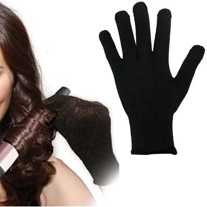 1 Pcs Professional Heat Resistant Glove Hair Styling Tool For Curling Straight Flat Iron Black heat glove for curling iron