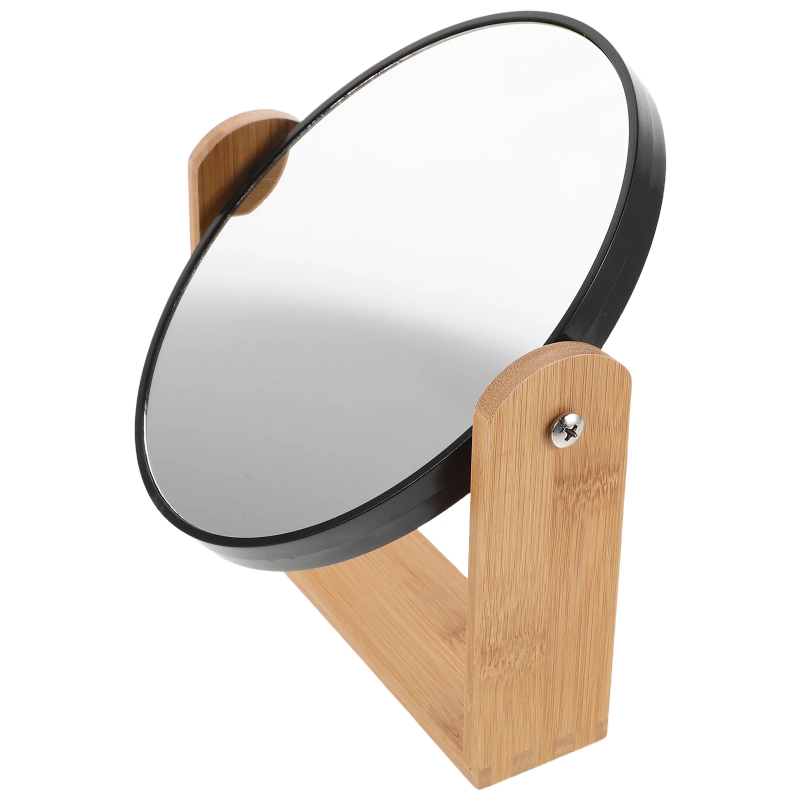

Bamboo Desk Mirror 3x Magnification Rotatable Double Sided Mirror Sleek Design Elegant Box Stable Base