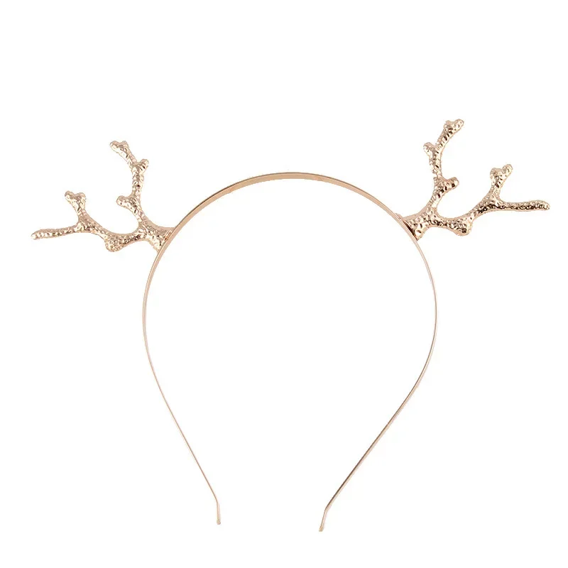 1pcs Adult Children Metal Christmas Reindeer Antlers Headband Xmas Hair Band Deer Horn Hairband Holiday Party Cosplay