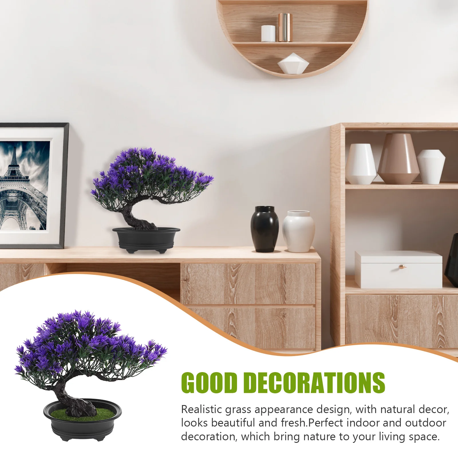 

Faux Bonsai Tree Realistic Appearance Lifelike Details Simulation Plant Perfect for Home Decor Garden Patio Balcony Decoration