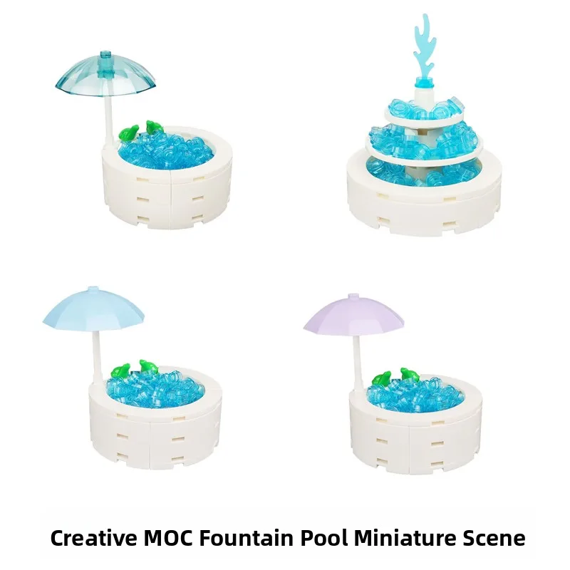 

Расширенный замок для бассейна, распылитель воды, бассейн, дом на дереве, двор, дополнение для спасения, сцена, строительный блук, сборка, игрушки