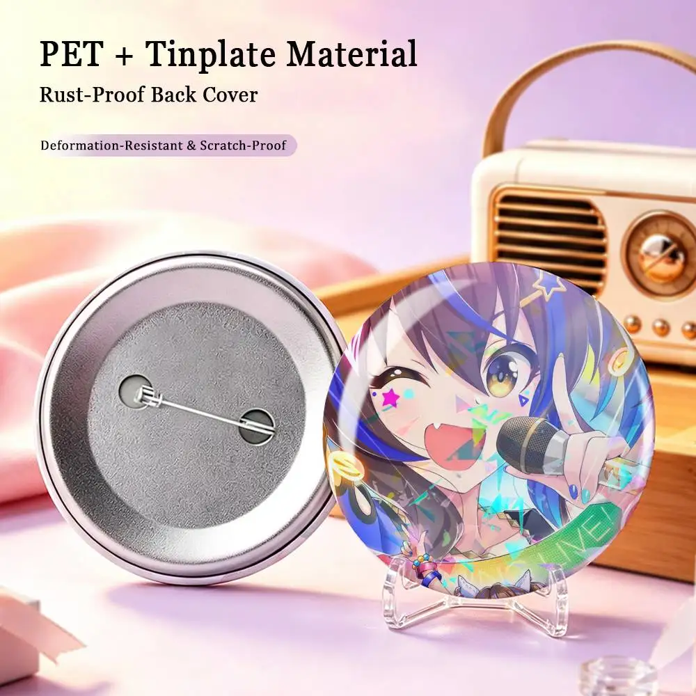 Umamusume-P-D D-Daitaku Helios Custom Tinplate Round Button Badge Pins Brooches