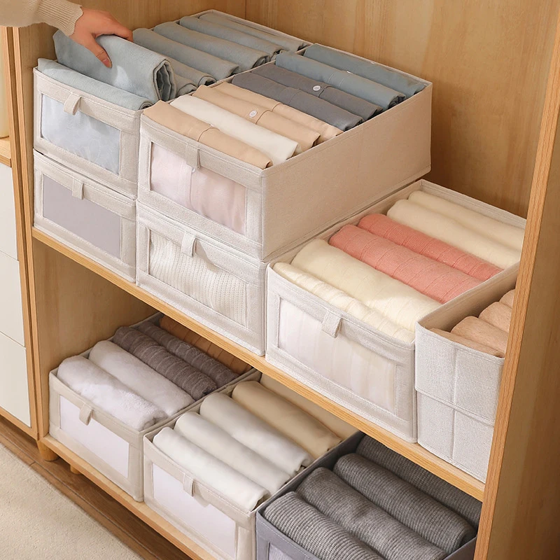 Visible Wardrobe Storage Organizers Cabinet Drawer Clothes Storage Box For T-Shirts Jeans Underwear Pants Organizer Box