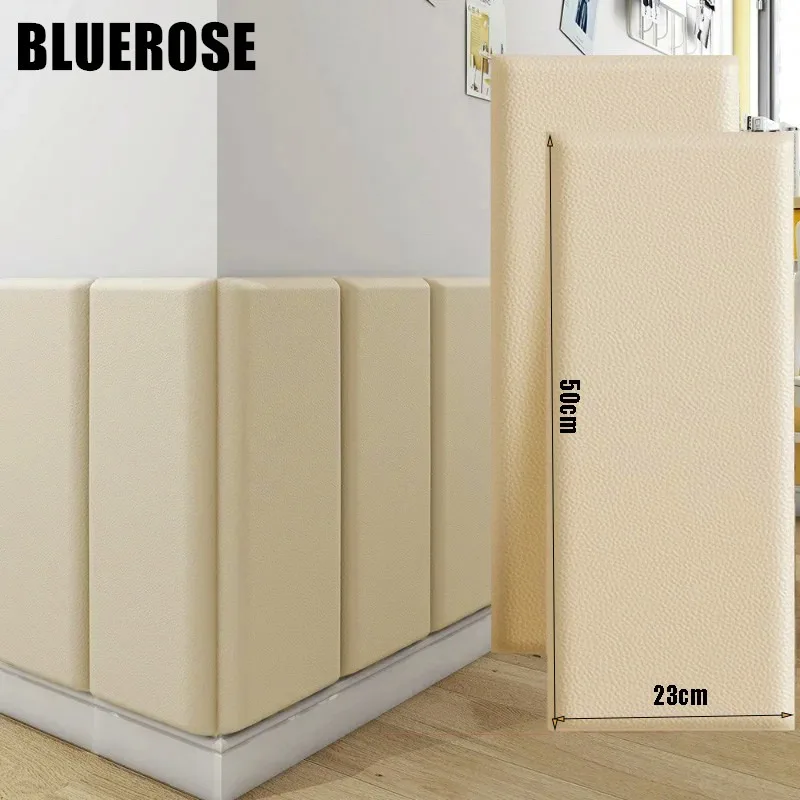 

Self-adhesive Leather Anti-collision Wall Fence Soft Wall Panels Anti Collision Wall Padding for Kids Bedroom Living Room