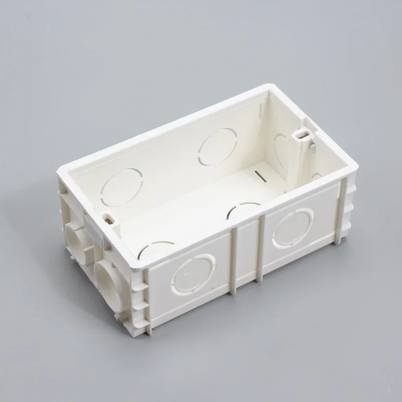 Wall-mounted internal mounting box, white wall wire bottom box, suitable for 146mm*86mm EU UK standard switches and sockets