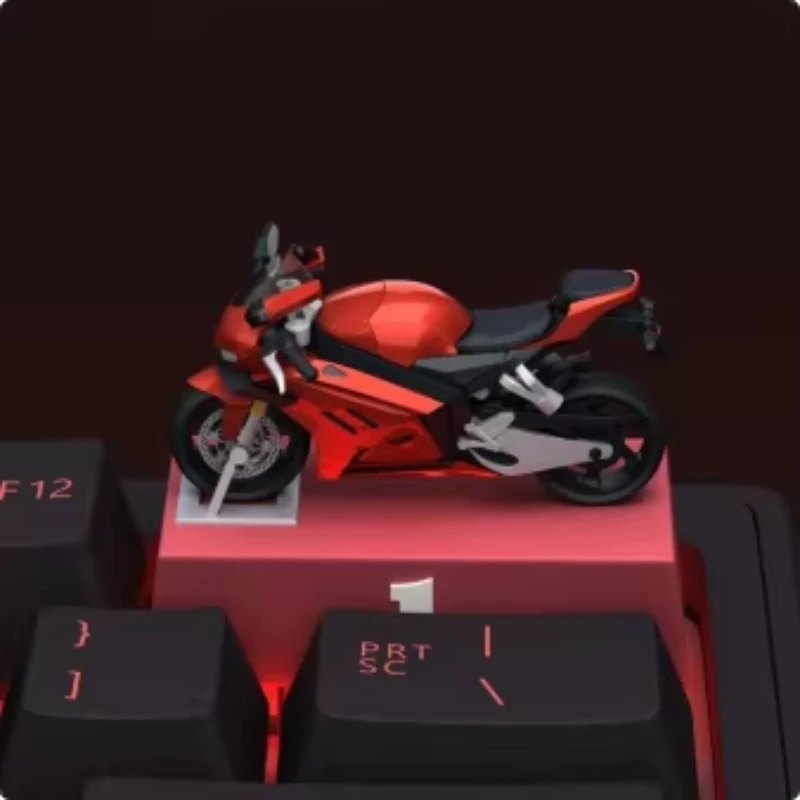 

Механическая клавиатура ZXMOTO 820RR WSBK Champion с 3D-кейкапами из полимерной смолы, переключателями Cherry MX, красно-черная, с китайской гоночной символикой, кейкап ESC