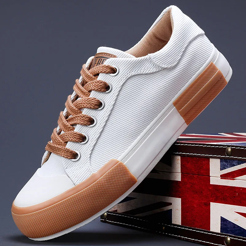2026 New Style Men's Shoes - Versatile, Fashionable, Trendy, Casual Men's Canvas Shoes, Flat Bottom, Low Heel Men's Sneakers