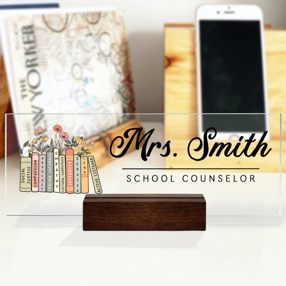 1PC Custom PMMA Desktop Ornament - Personalized Text, Cute Transparent Design, Laser Engraved, DIY, Perfect Gifts for Teens & Da