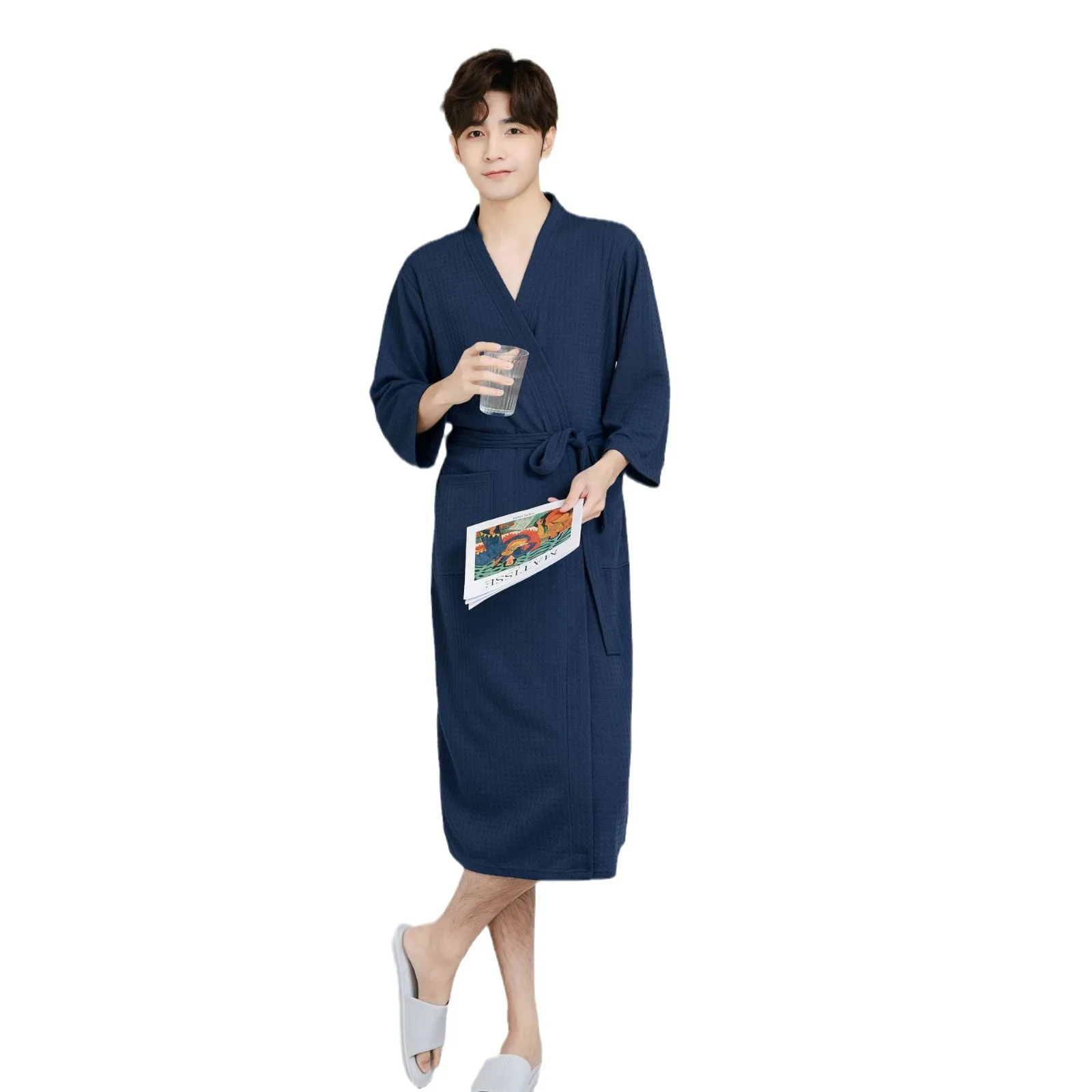 2024 Summer Fashion Men Women Light-weight Breathable Soft Sleeping Robe Comfortable Couples' sleepwear Home-Clothes Night-Dress