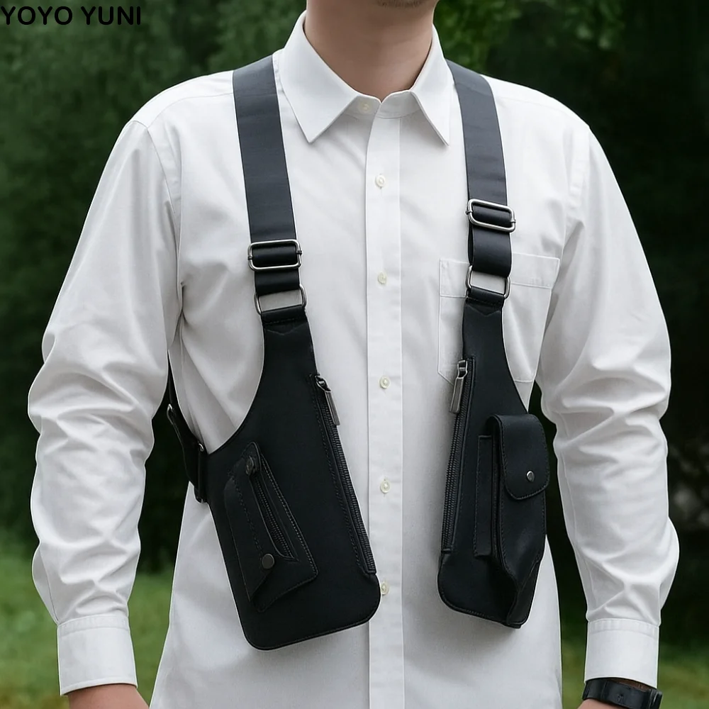 

Anti-Theft Underarm Strap Wallet Pocket Oxford Cloth Hidden Pocket Shoulder Harness Bag Vintage Portable Mobile Phone Chest Bags