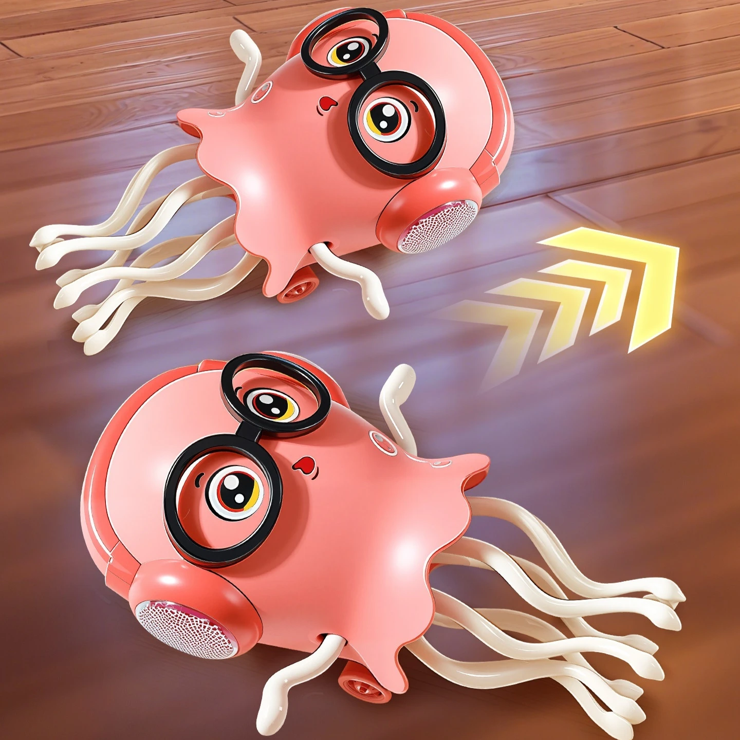 Electric Dancing Jellyfish Toy Induction Obstacle Avoidance Musical Light Up Interactive Entertainment Desktop Plaything