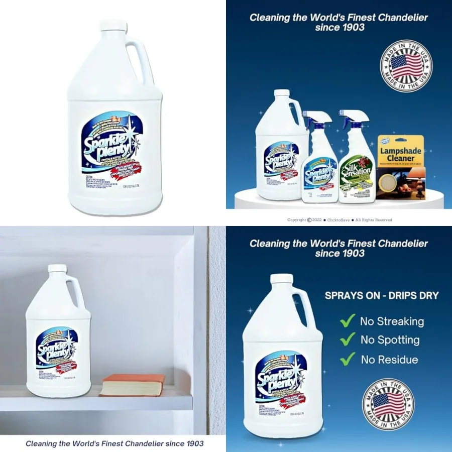 Chandelier Cleaner Drip Dry Spray No Wipe -Dust Remover and Streak Free Glass Cleaner Spray for Chandelier Crystals andWindow S