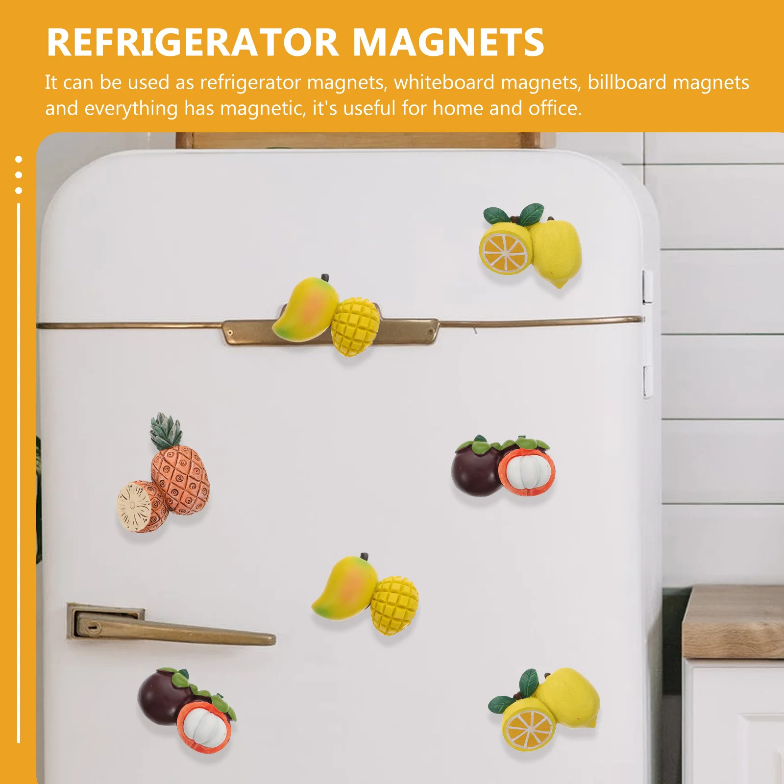 

4Pcs Fruits Design Fridge Sticker Unique DIY Refrigerator Magnets for Kitchen Fruit Refrigerator Magnet Fridge Decal