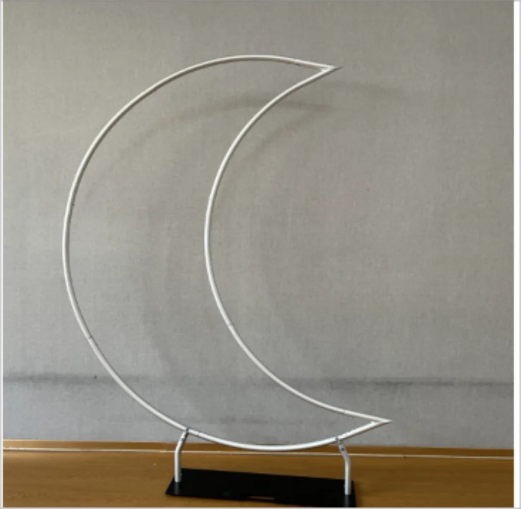 1.5 Meter Metal Crescent Moon Frame Flower Balloons Frame Curved Wedding Arch Stand Decoration Birthday Party Backdrop