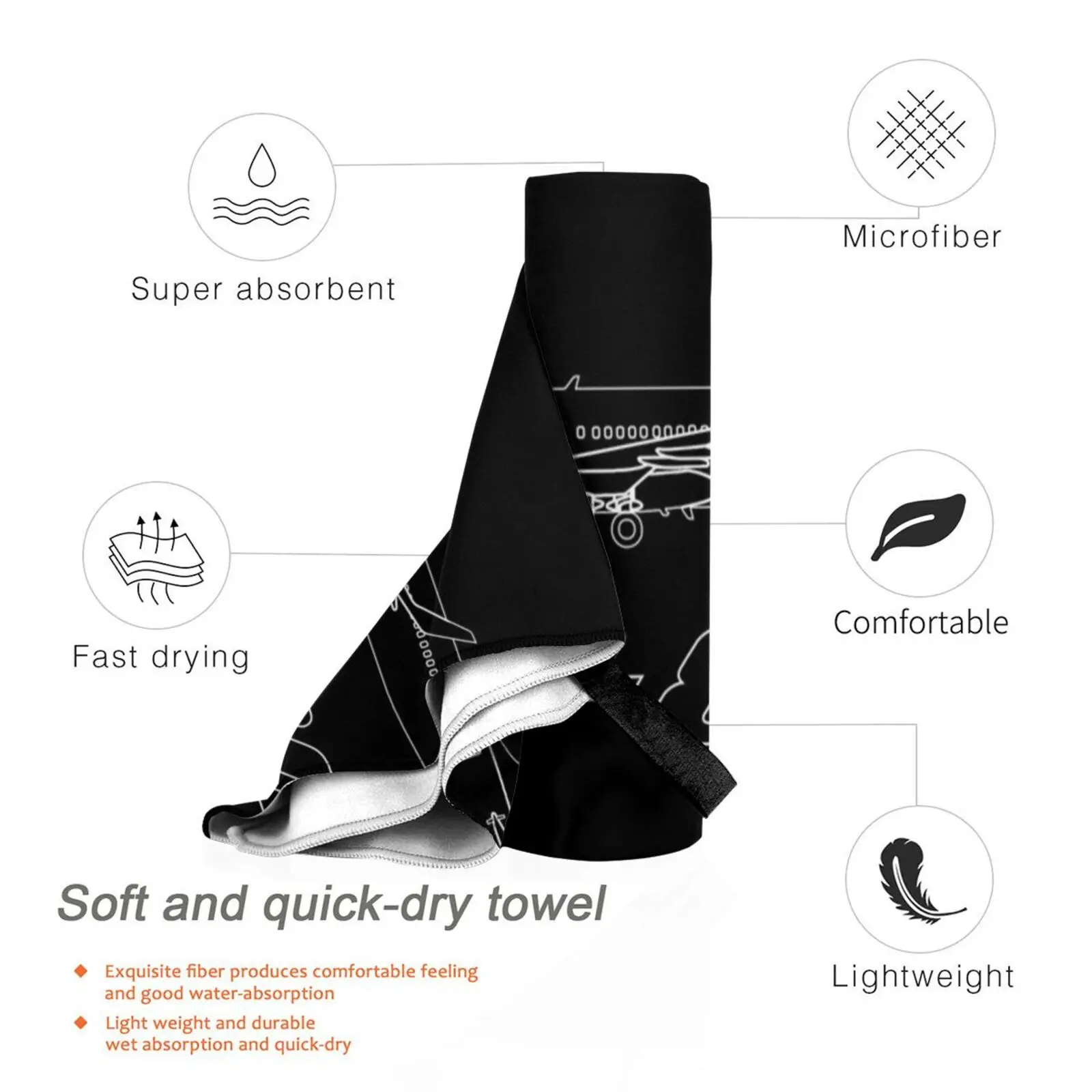 بوينغ 737-800 مخطط منشفة استحمام وسادة الشاطئ بوينغ 737 737 800 مخطط طائرة طائرة الطيران الجوي ايرباص