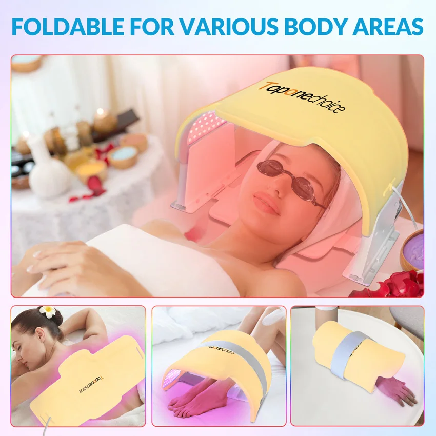 Morbido Silicone 7 Colori PDT Led Maschera Terapia Della Luce LED Cura Della Pelle Viso Corpo Macchina di Bellezza Ringiovanimento Della Pelle Anti-invecchiamento