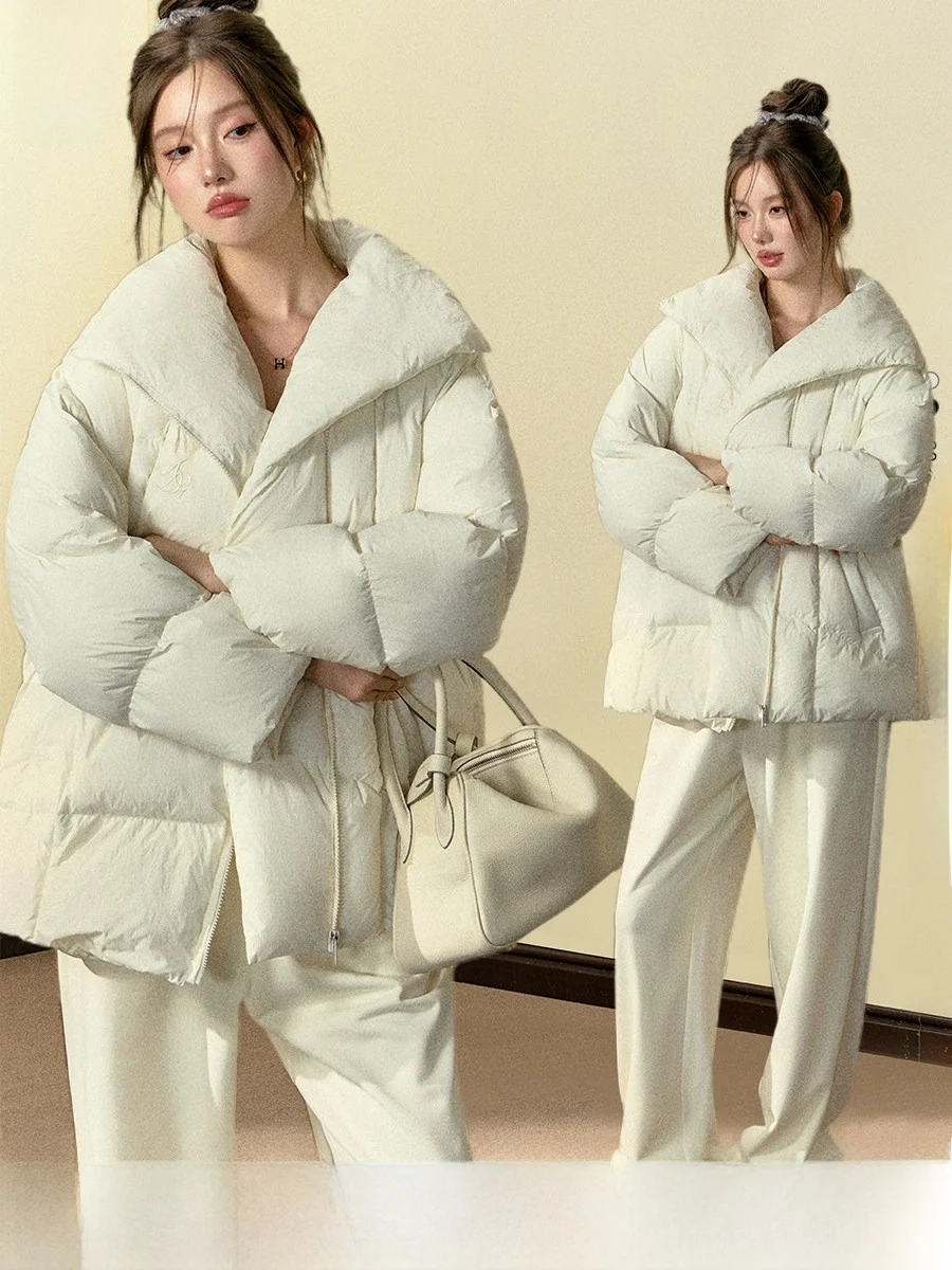 

Casual Loose Cotton Jaet with Stand Collar for Women Commute Friendly Design Winter Long Sve Zipper Fastening Color