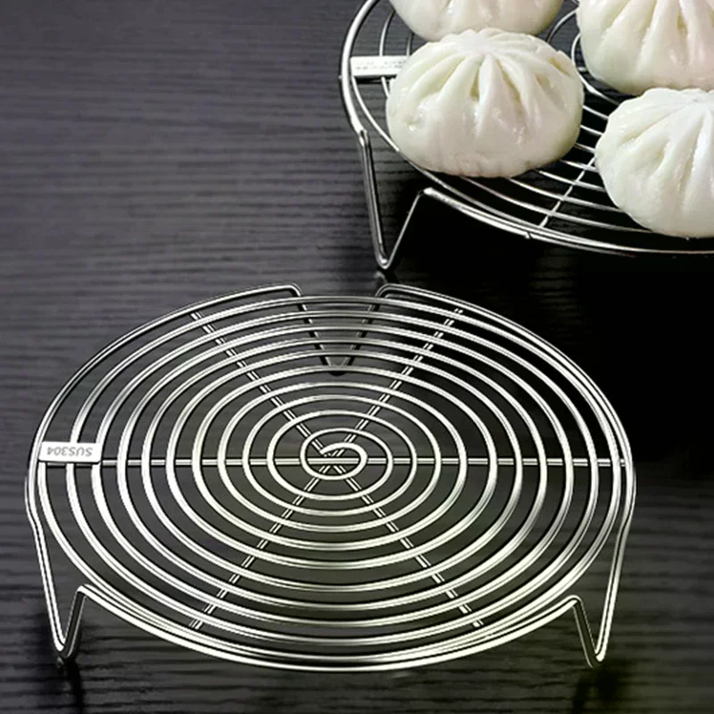 1Pc Stainless Steel Steamer Rack Multifunction Pot Steaming Tray Dumplings Eggs Grill Stand Kitchen Tableware Cooking No Rust
