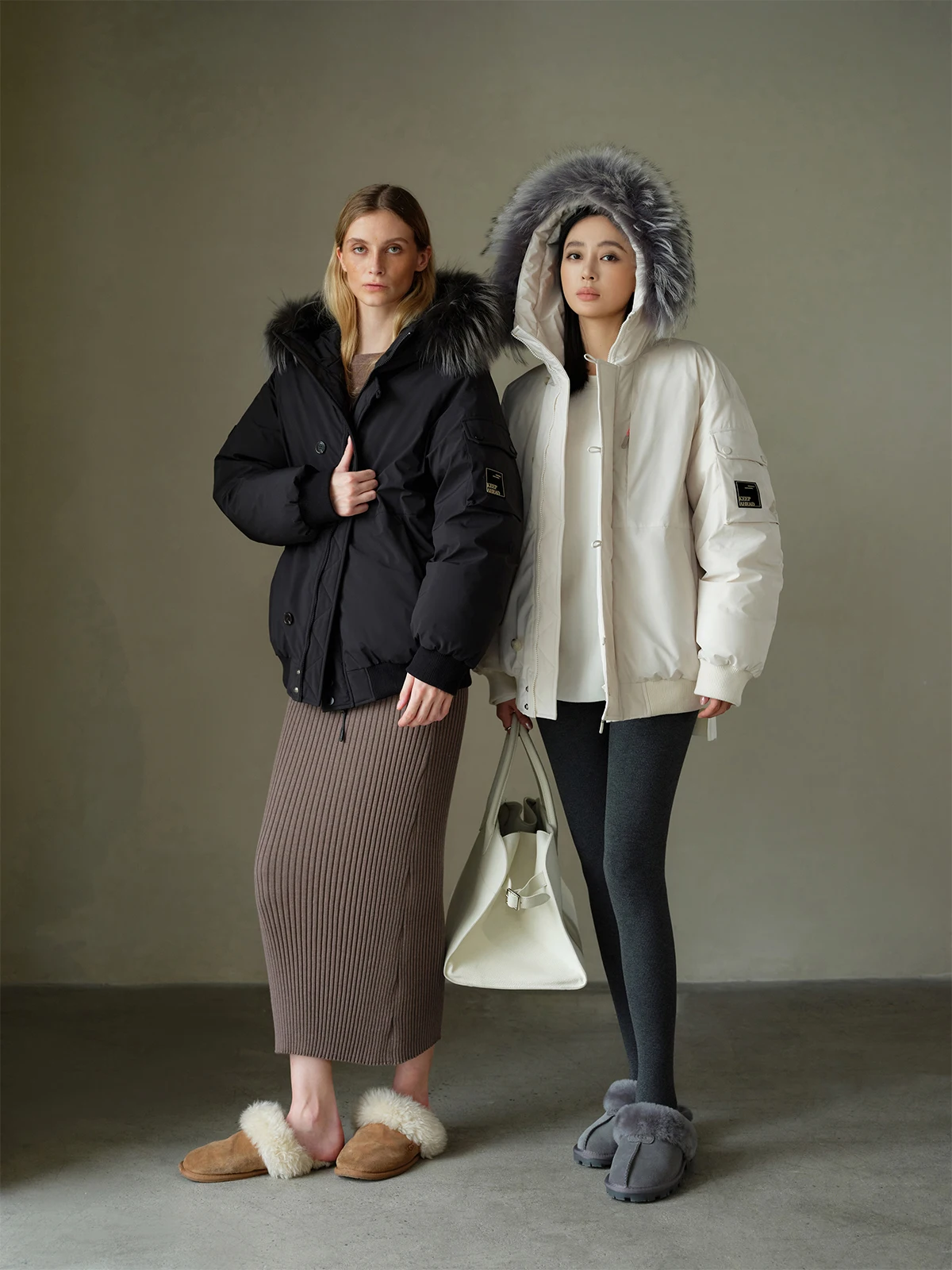 

ZhouMiao 90% белый пух, высокоплотная ветрозащитная рабочая куртка, женское пальто с меховым воротником, зимнее теплое, на молнии