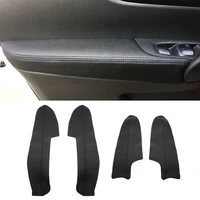 4 Uds. Paneles de manija de puerta de coche reposabrazos cubierta de cuero de microfibra embellecedor para Nissan nuevo Qashqai J11 2016 2017 2018 con accesorios