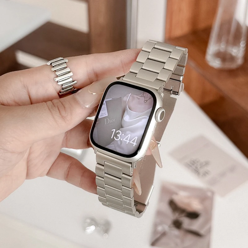 Armband für Apple Watch 46mm 42 44 40 38 45 41mm Uhrenarmband Edelstahl-Armband iWatch Serie 10 9 8 7 6 5 4 Ultra 2 49mm