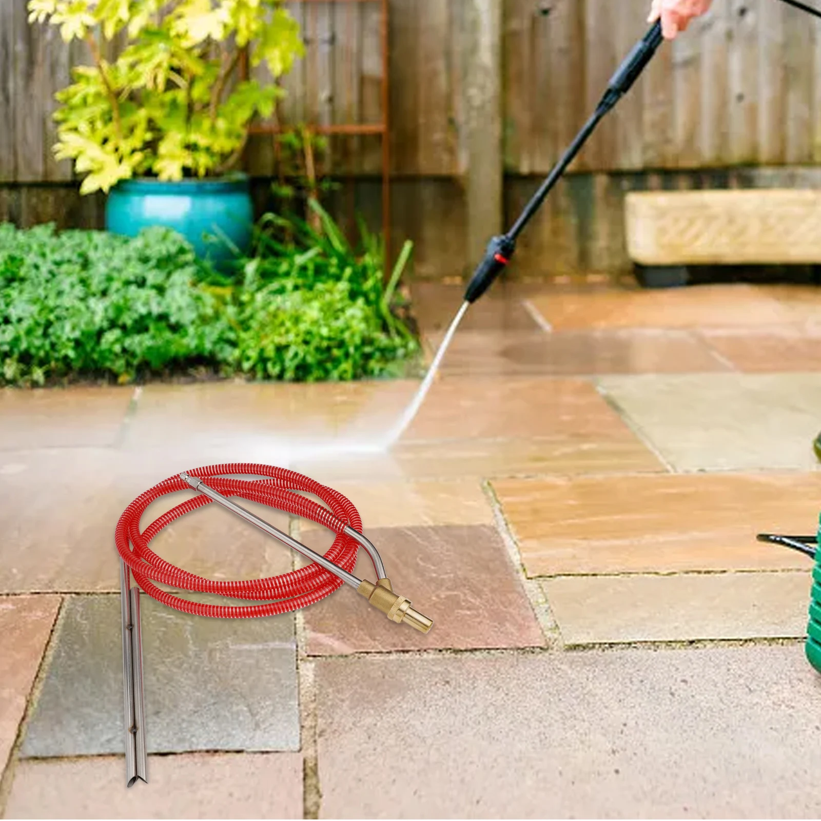 

Комплект для пескоструйной очистки для аппаратов высокого давления с пескоструйной насадкой 15,75 дюйма и водной насадкой 16 дюймов для профессиональной очистки