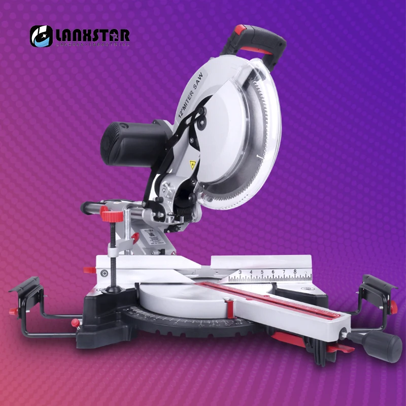 8 Inch Pull Rod Miter Saw Aluminum Cutting Machine 45 Degree Laser Positioning Miter Saw Circular Sawing Machine Electric Saw