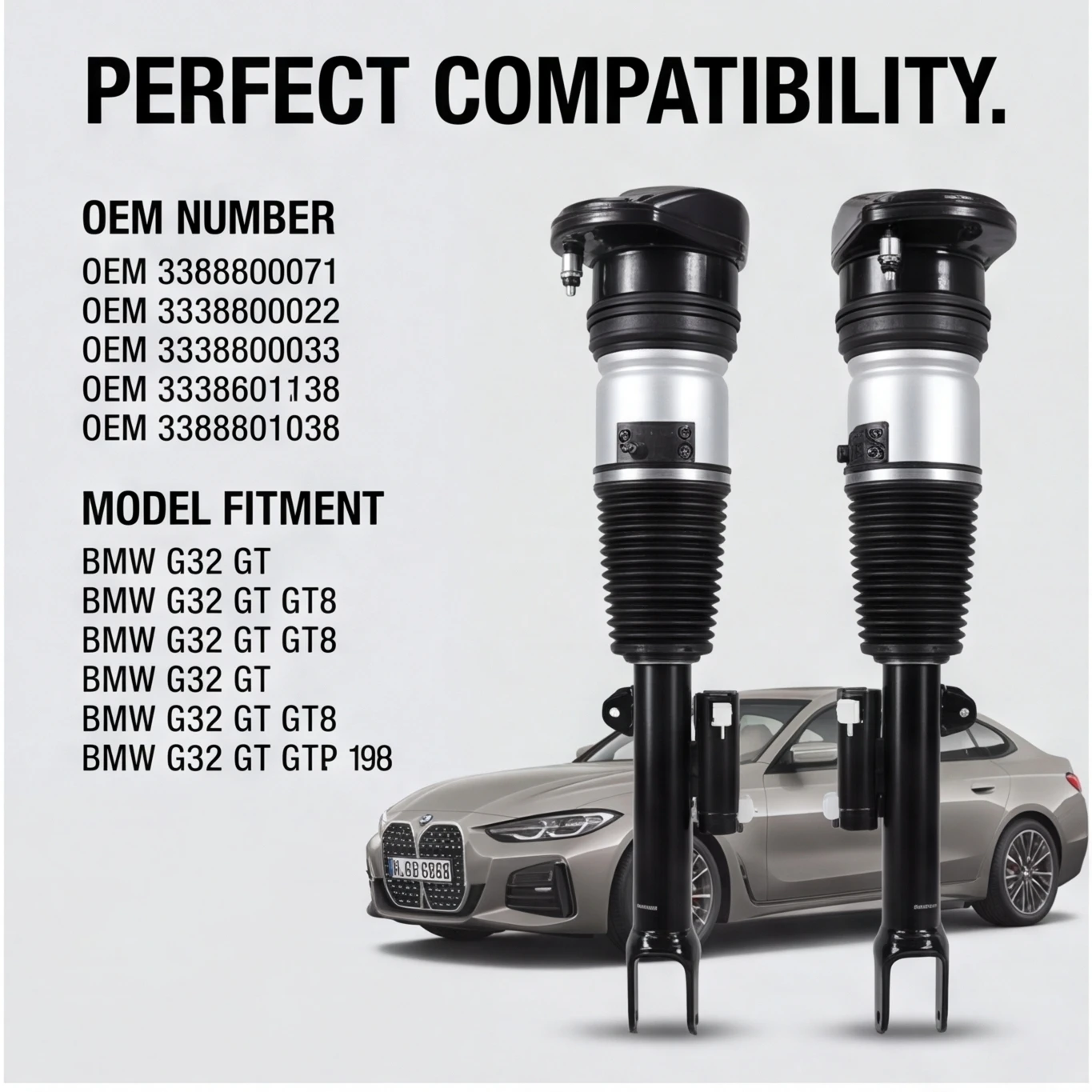 Pair Front Air Suspension shock 2Matic RWD For BMW 6SERIES GT G32 37106866701, 37106899047, 37106866702,