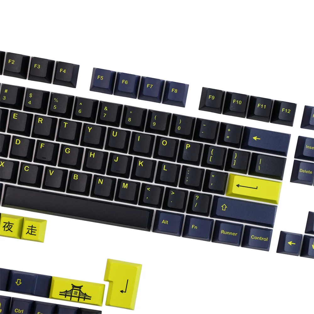 Klawiatura mechaniczna PBT Keycap profil wiśniowy GMK klawisze nocne ISO wprowadź 2U 2,25u 2,75u 3U 6,25u 7U klawisze spacji