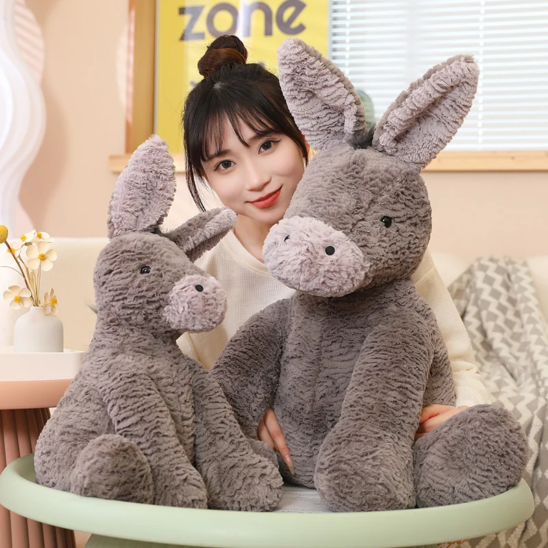 23/40/60CM Cute Burro Peluche Toys Lovely Grey Donkey Plush Dolls Stuffed Soft Animal for Baby Infant Birthday Room Decor Gifts