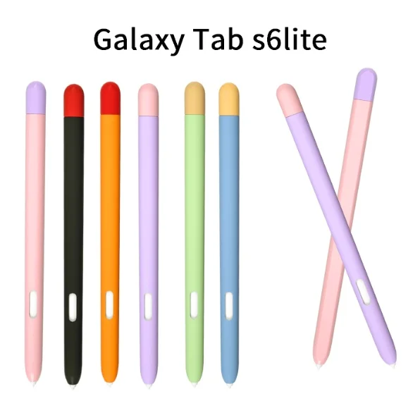 

For Samsung Galaxy Tab S9 FE Plus S8 Ultra S6 Lite S7 FE S-Pen S7 FE Cover Tablet soft Silicone Color contrast Pencil Case