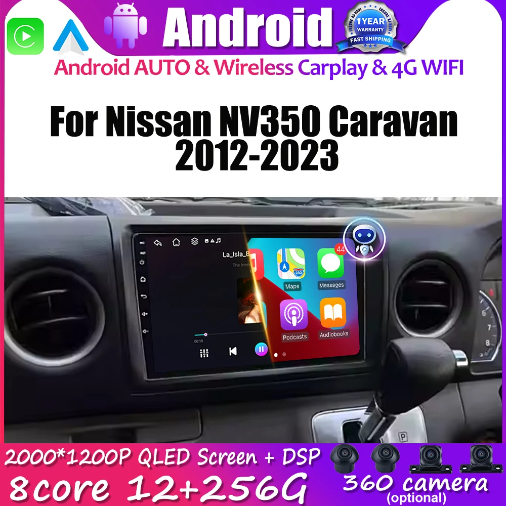 

Android 14 Car Radio For Nissan NV350 Caravan 2012-2023 Multimedia Player Car Intelligent System GPS Navi Car Accessories 4G Lte