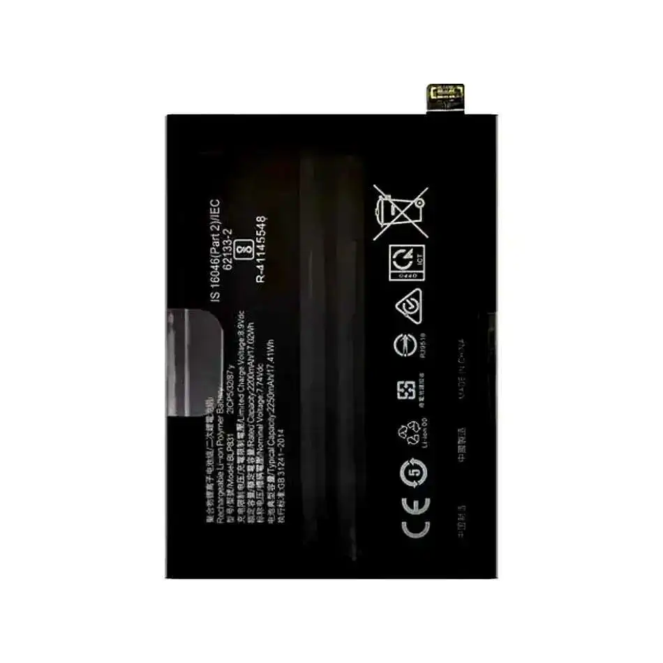 Batteria per telefono cellulare Potenza affidabile 4500Mah BLP831 Prestazioni di lunga durata per Oppo Find X3 Pro X3pro CPH2173 PEEM00