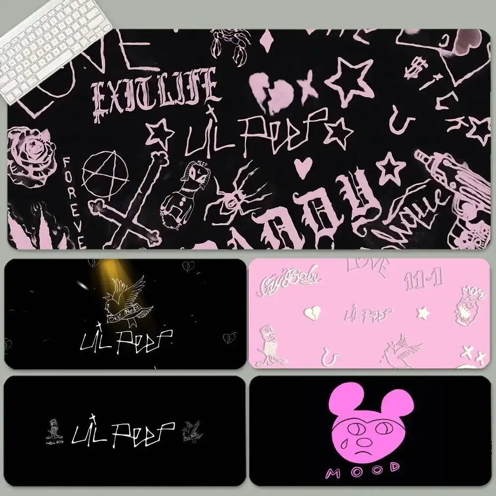 Singer Rapper L-Lil P-Peep Animation Cartoon Anime Gaming Mouse Pad Keyboard Mouse Mats Desk Mat Accessories Desktop Mat