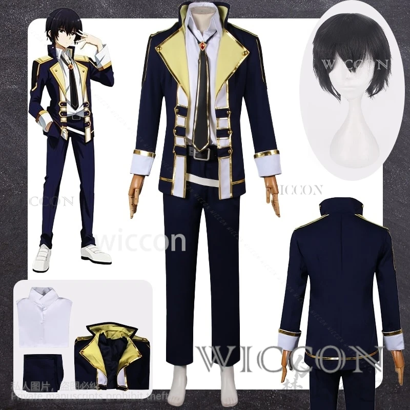

Anime Cid Kagenou The Eminence In Shadow Cosplay Anime DK School Uniform Coat Pants Black Wigs For Man Woman Halloween Cos Custo