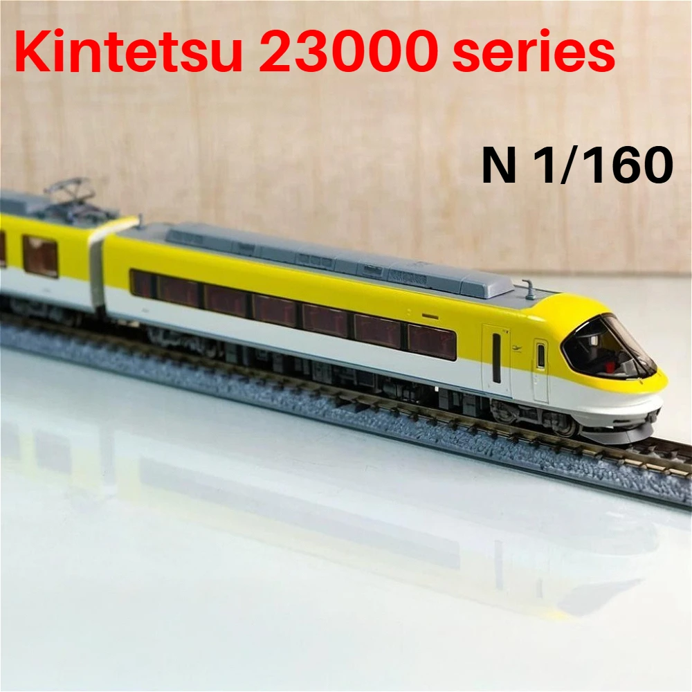 

N type 1/160 Scale Model Train Kintetsu 23000 Series Electric Locomotive A6661 Yellow 6-carriage Train Set Boys Toy Gift