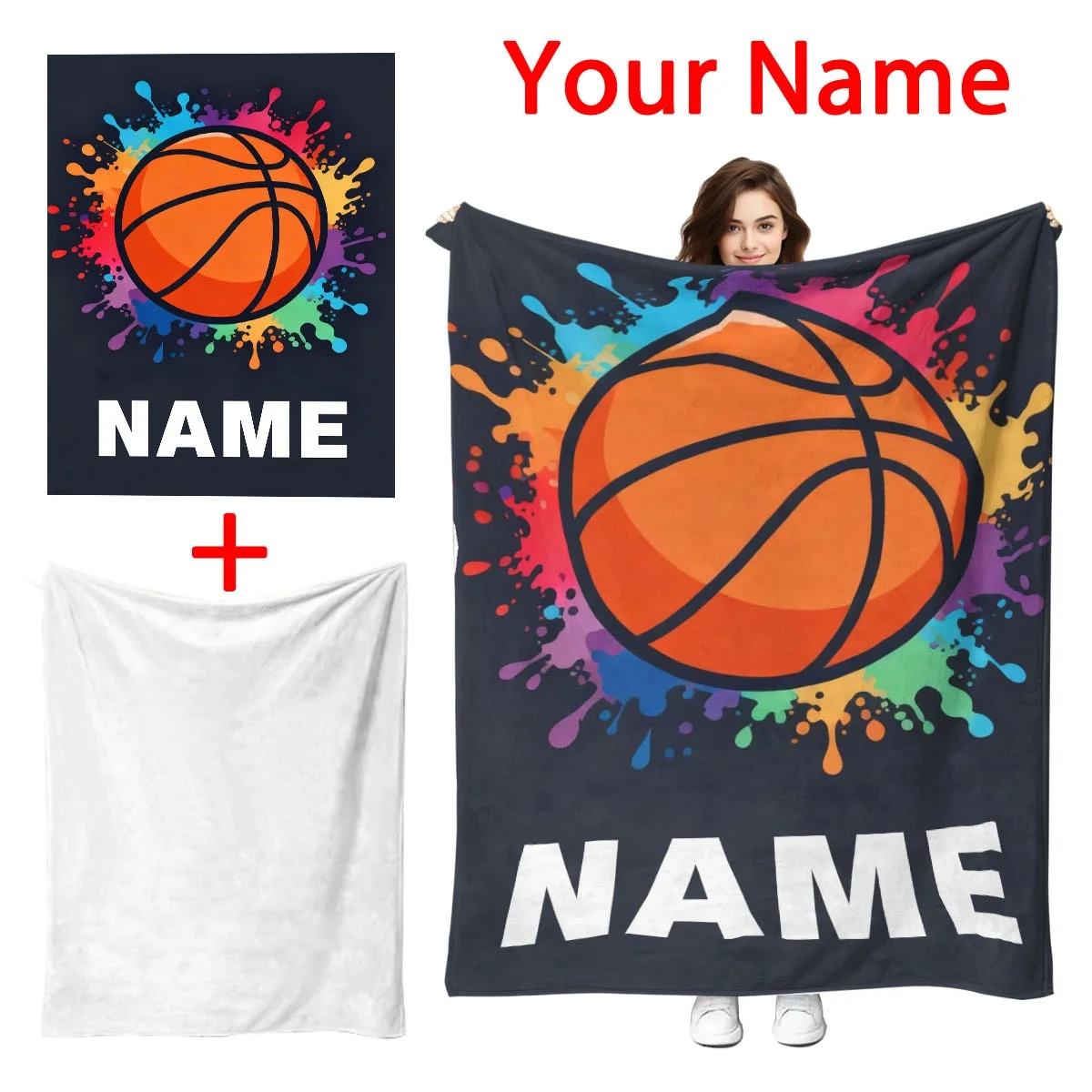 Personalisierte Namensdecke, individuelles Fleece, Plüsch, Winter, warm, weich, dick, gemütlich, bequem, Decke für Sofa, Bett, Büro, Heimdekoration, Geschenk