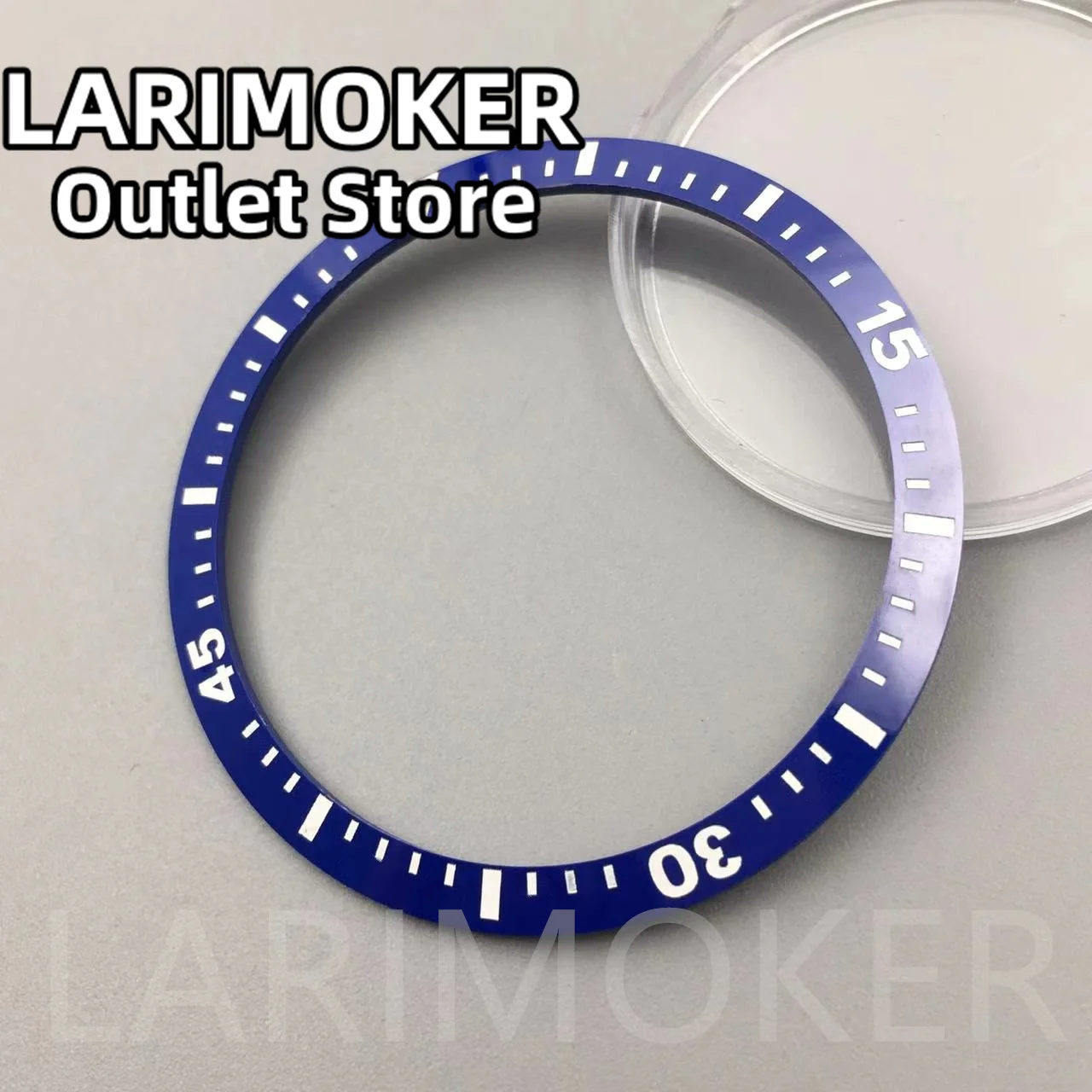 ساعة يد سيراميك LARIMOKER ، القطر الخارجي للرجال 41 بالداخل ، أزرق ، أسود ، إطار