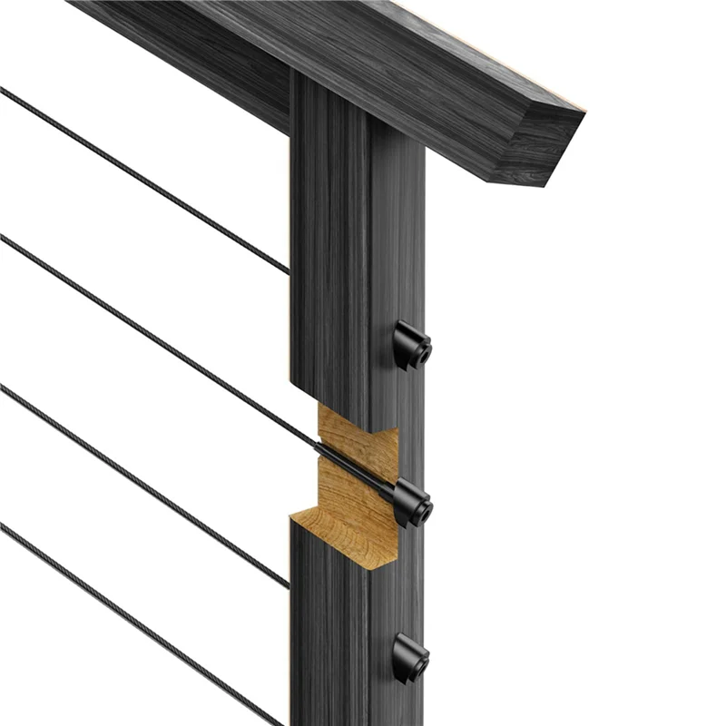 A98E-40 Pack 5/16Inch ID Black Angle Washers For Cable Railing Posts, For 1/8Inch, 3/16Inch Invisible Cable Railing Hardware
