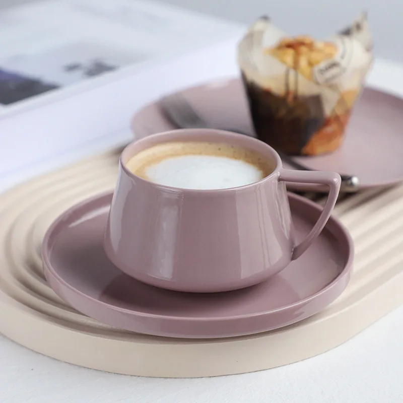 

Ceramic Cute coffee cup ins office tea water mug with saucer Afternoon cookie tray set Breakfast milk mug