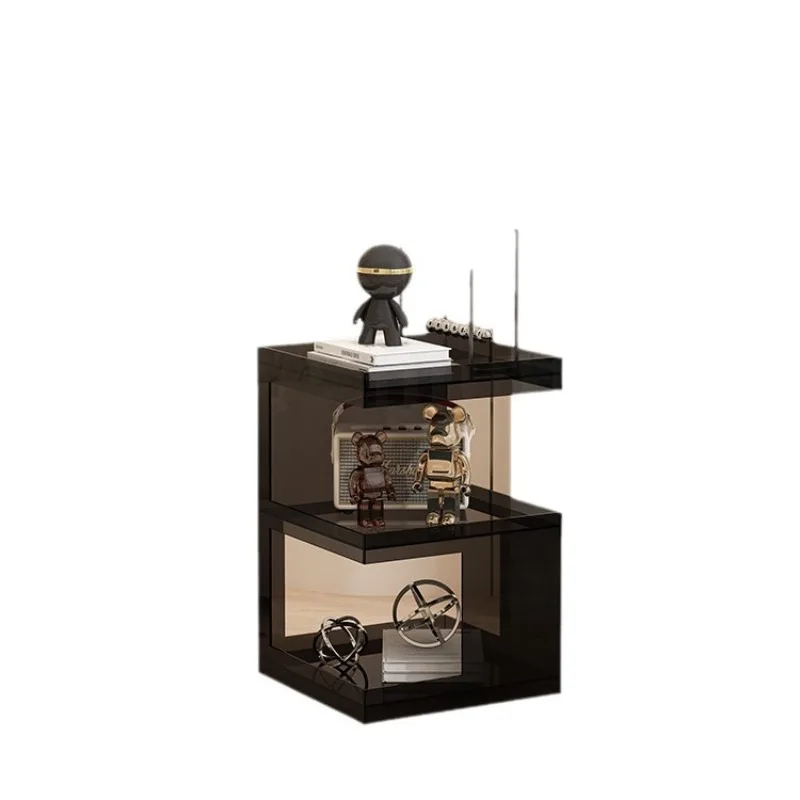 

sofa side table, simple and modern living room corner table, transparent small coffee table bedside table, storage transparent