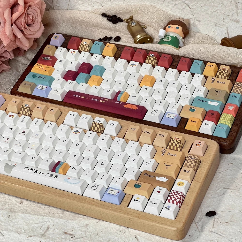 Old Friend Retro Theme Keycaps Set PBT Cherry Profile QX3 Custom Original Handmade Keycaps for Mechanical Keyboard Accessories