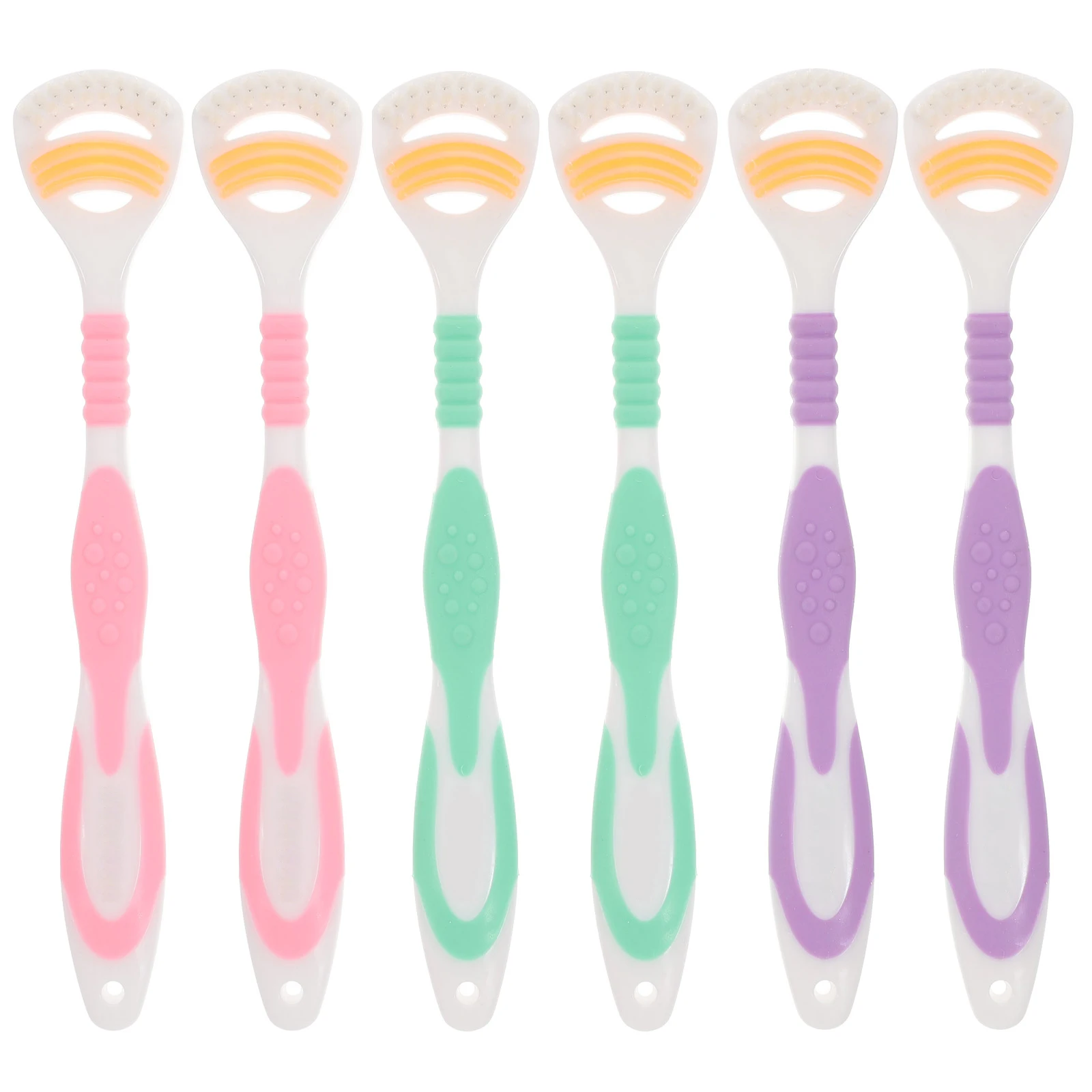 6 قطعة مجموعة منظف مكشطة اللسان الغذاء الصف أداة كشط اللسان عن طريق الفم لإزالة رائحة الفم الكريهة الاستخدام اليومي لون عشوائي #5