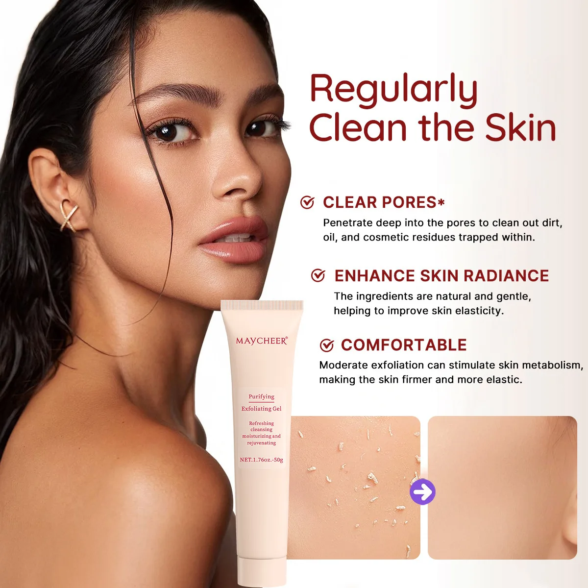 

Purifying Exfoliating Gel Facial Cleansing Pore Gel Moisturizing Hydrating Exfoliating Dead Skin Refreshing Cleansing Face Care