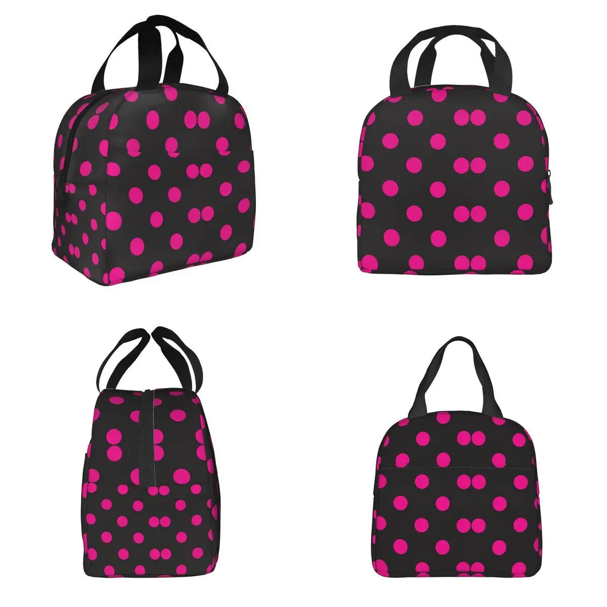 

Polka Dots Pattern Print Insulated Lunch Bag for Women Kids Leakproof Food Boxes Thermal Lunch Box Tote