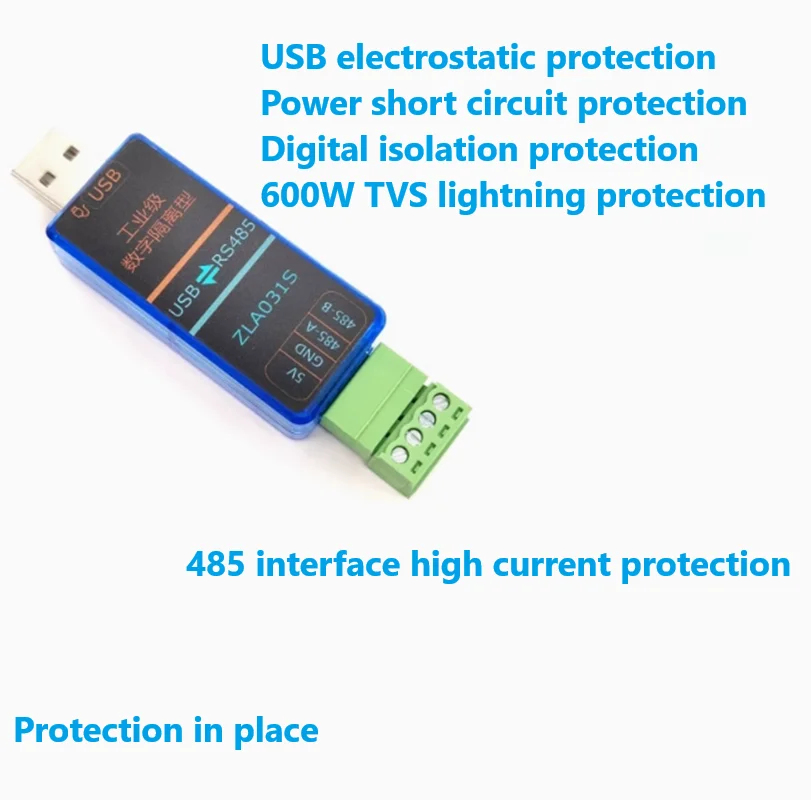 USB to RS485 Isolation Converter Industrial Communication Module ZLA031S